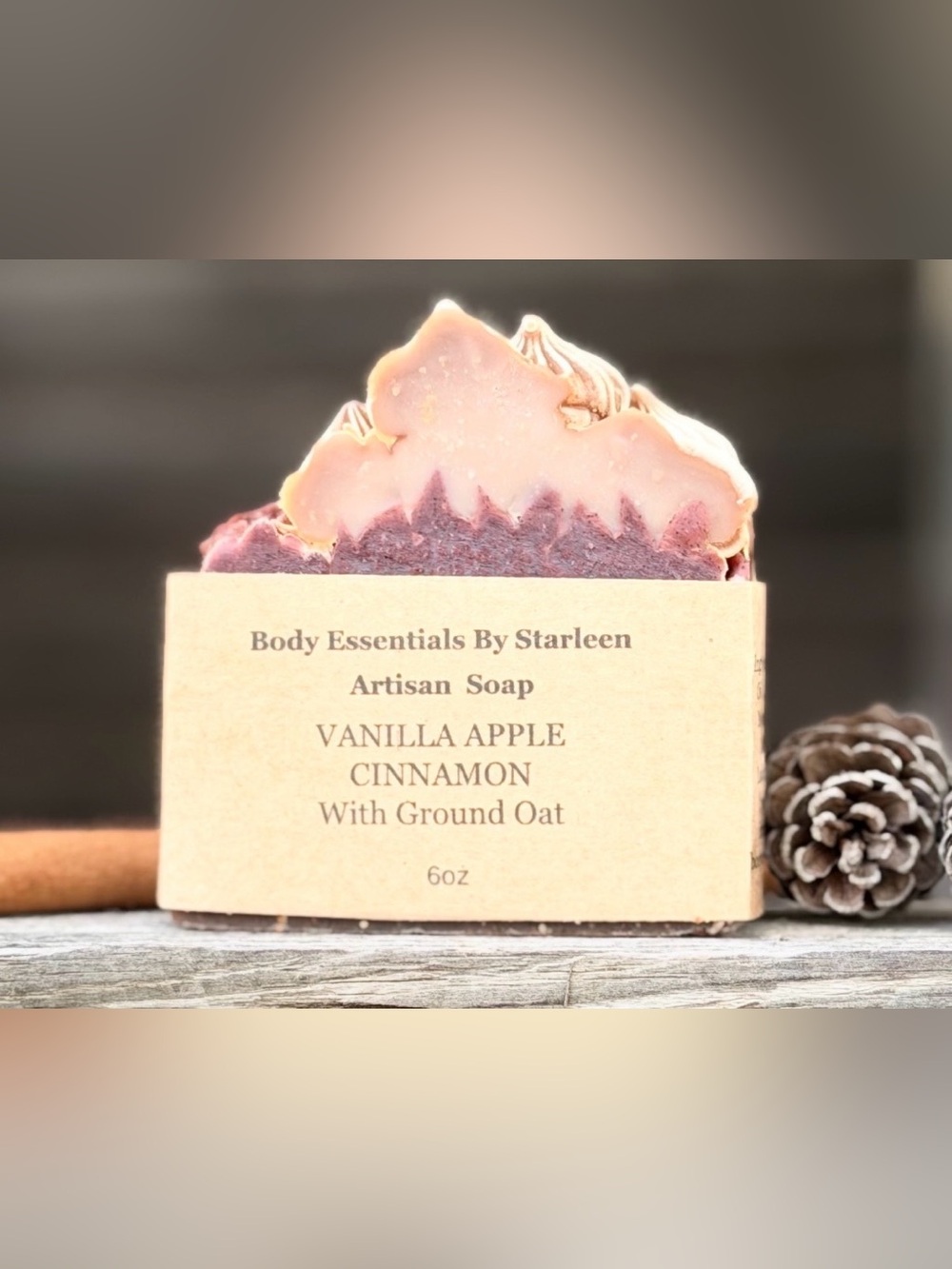 Handcrafted Soap - Artisan - VANILLA APPLE CINNAMON with ground oat